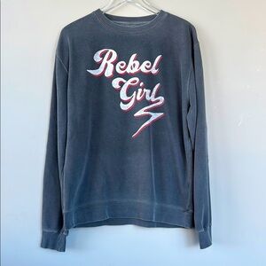Girl Dangerous Rebel Girl Gray Sweatshirt Size Large